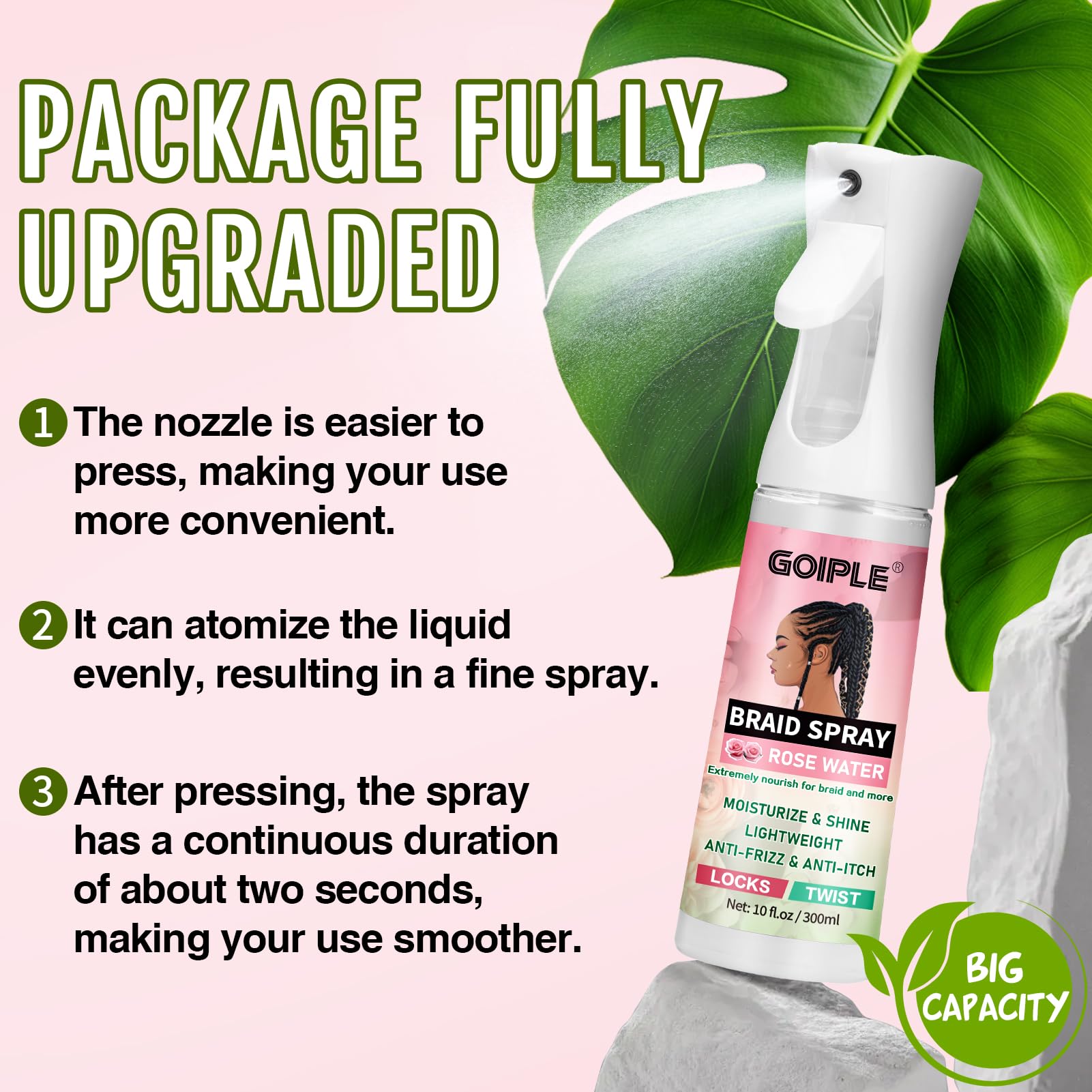 Goiple Dreadlocks Spray Shine revives dull hair with a light mist.