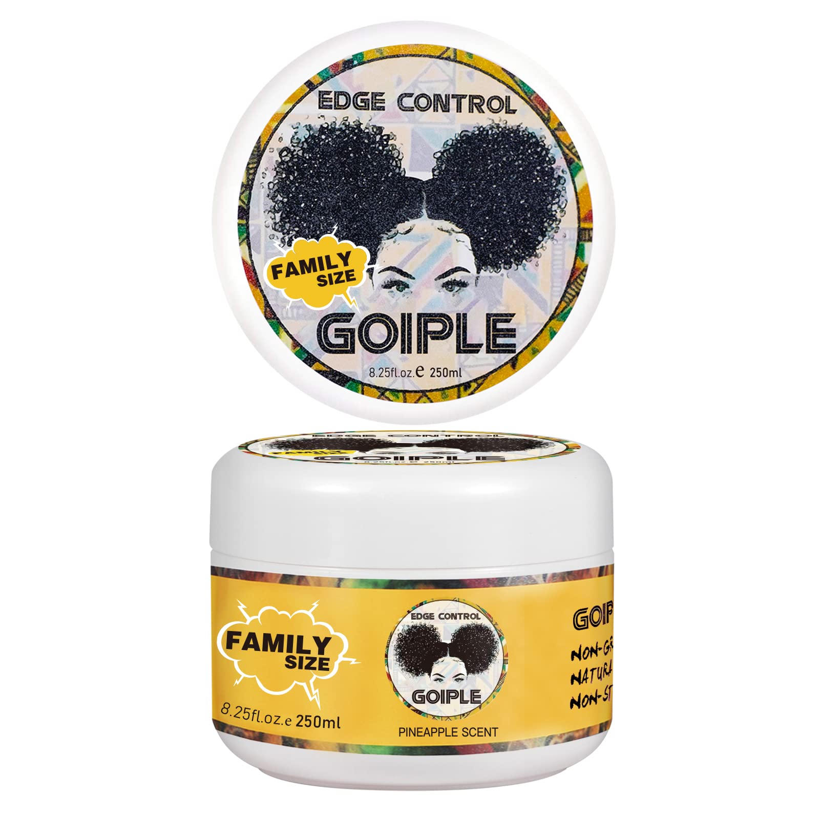 Goiple edge control wax 8.25oz pineapple pack delivers long-lasting hold without greasiness.
