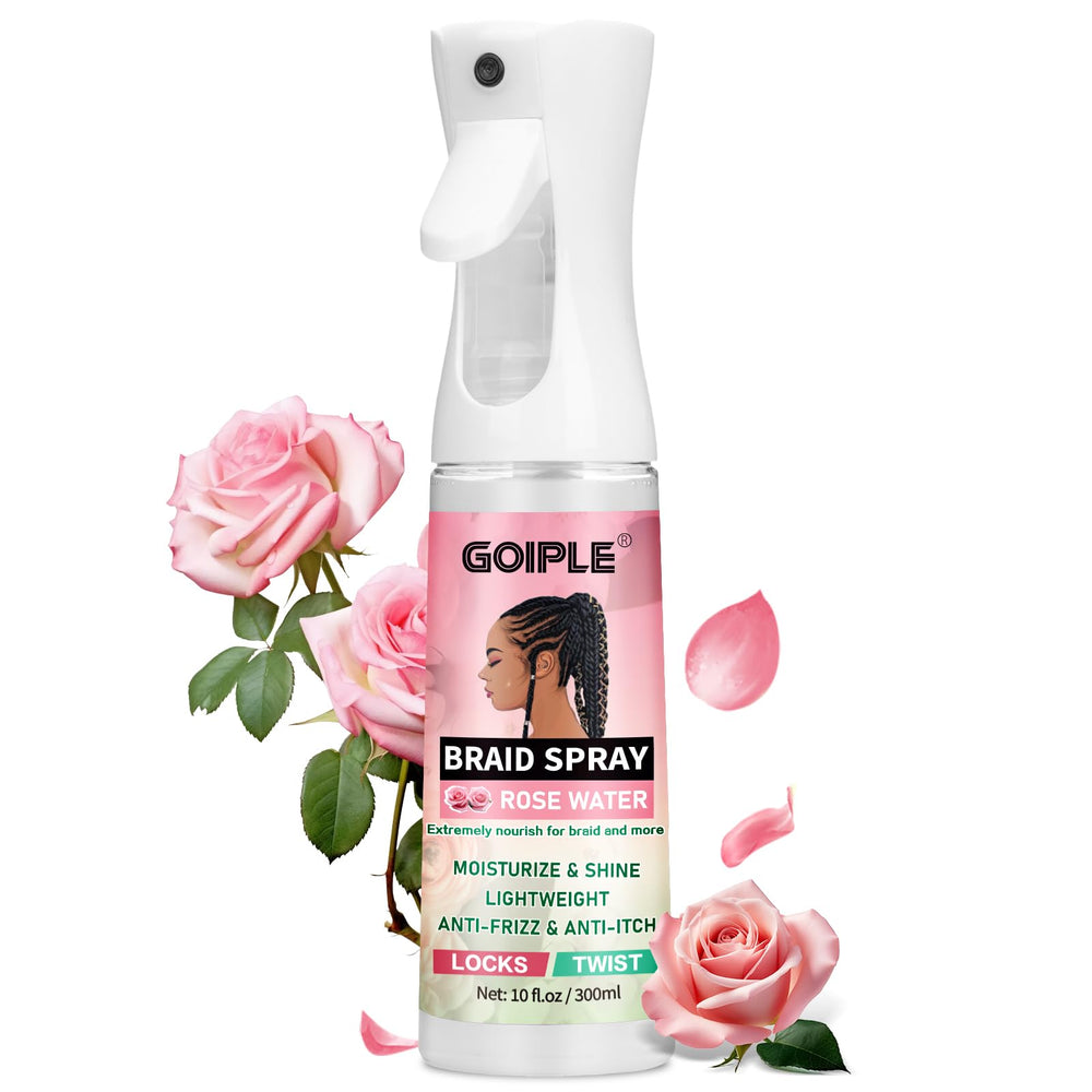 Goiple Rose Braid Spray 10oz bottle mist for smooth, hydrated locs.