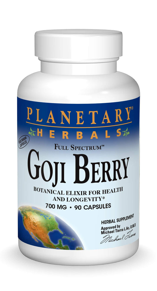 Planetary Herbals Goji Berry Full Spectrum 700mg bottle label