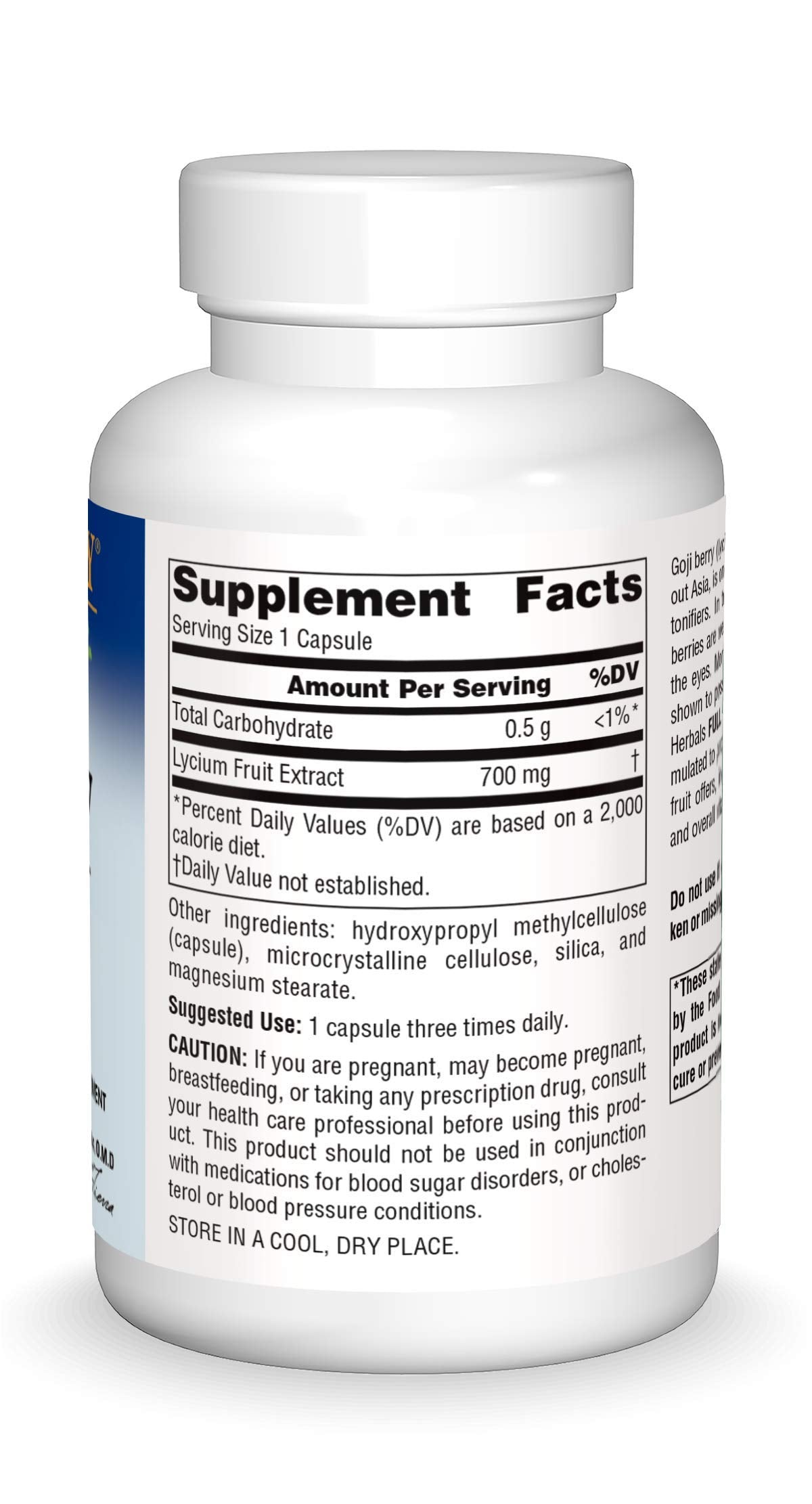 Goji Berry Full Spectrum 700mg capsules displayed