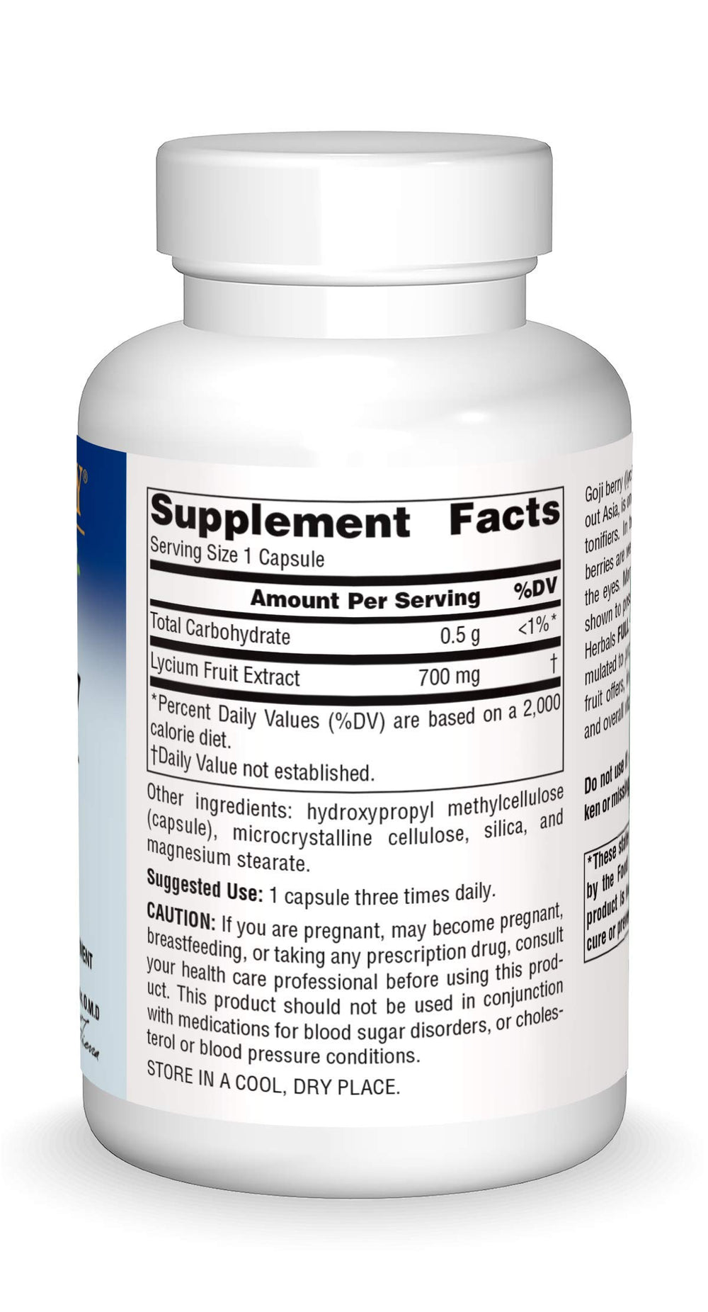 Goji Berry Full Spectrum 700mg capsules displayed