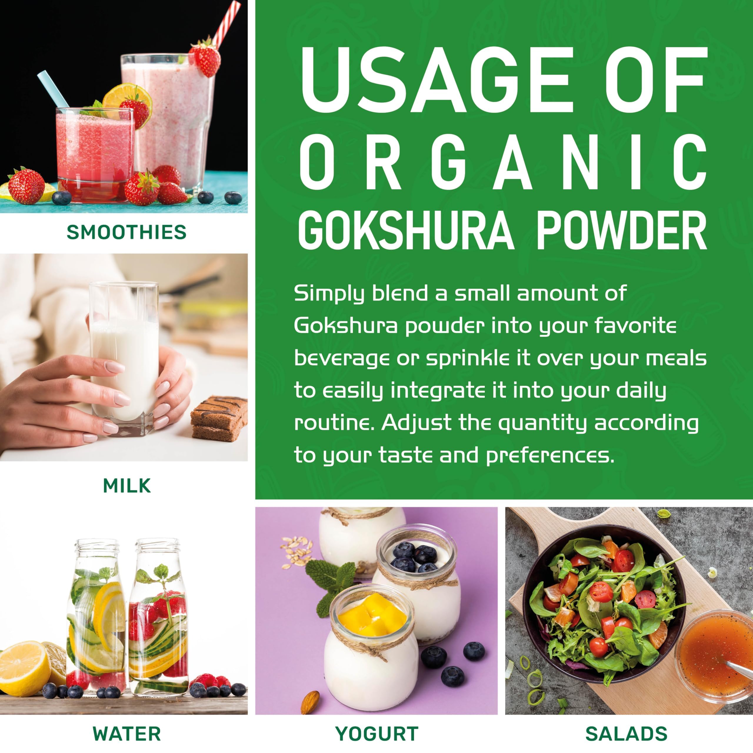 Packaging of Jiva Organics Gokshura 7oz bag