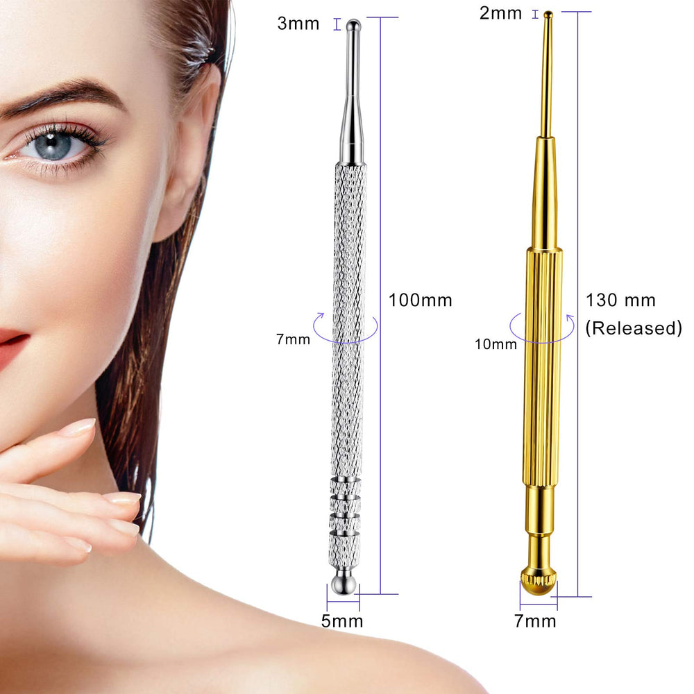 Gold acupuncture pen with spring mechanism