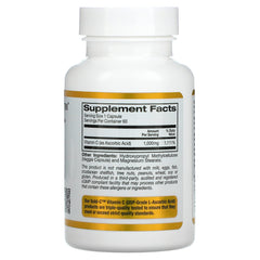 USP Grade vitamin C (ascorbic acid) label on Gold C packaging
