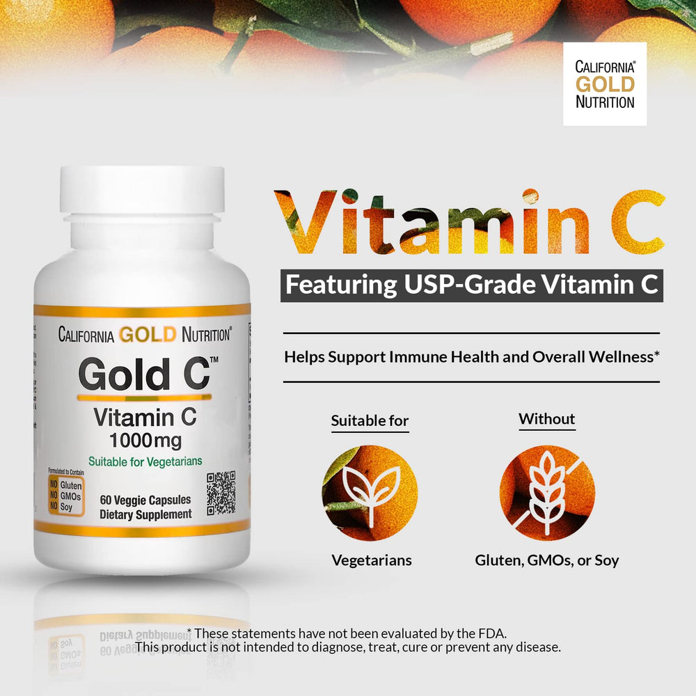 California Gold Nutrition Gold C product box and bottles displayed together