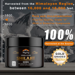 Gold grade Shilajit resin with fulvic acid and 85 minerals