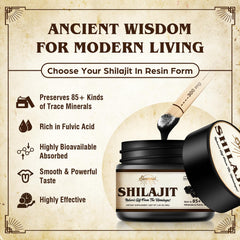 Golden amber Shilajit resin packaging