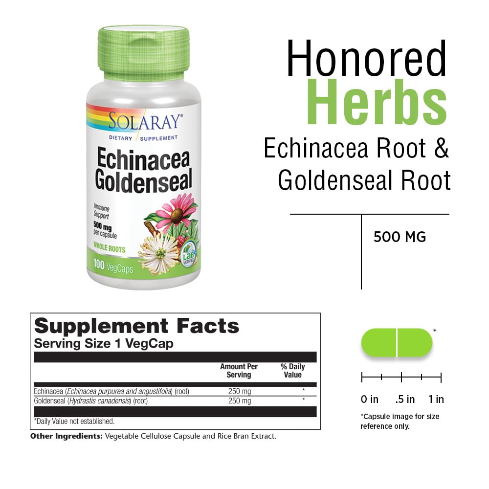 Goldenseal root 250mg capsule container