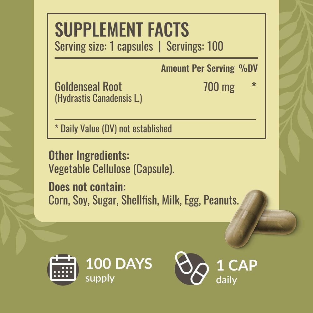 Close-up of goldenseal root powder