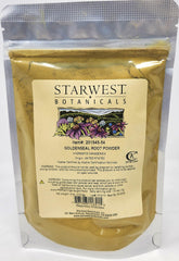 Goldenseal root powder wildcrafted in a glass jar