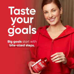 Goli label detail shows B9 and B12 vitamins for supporting health