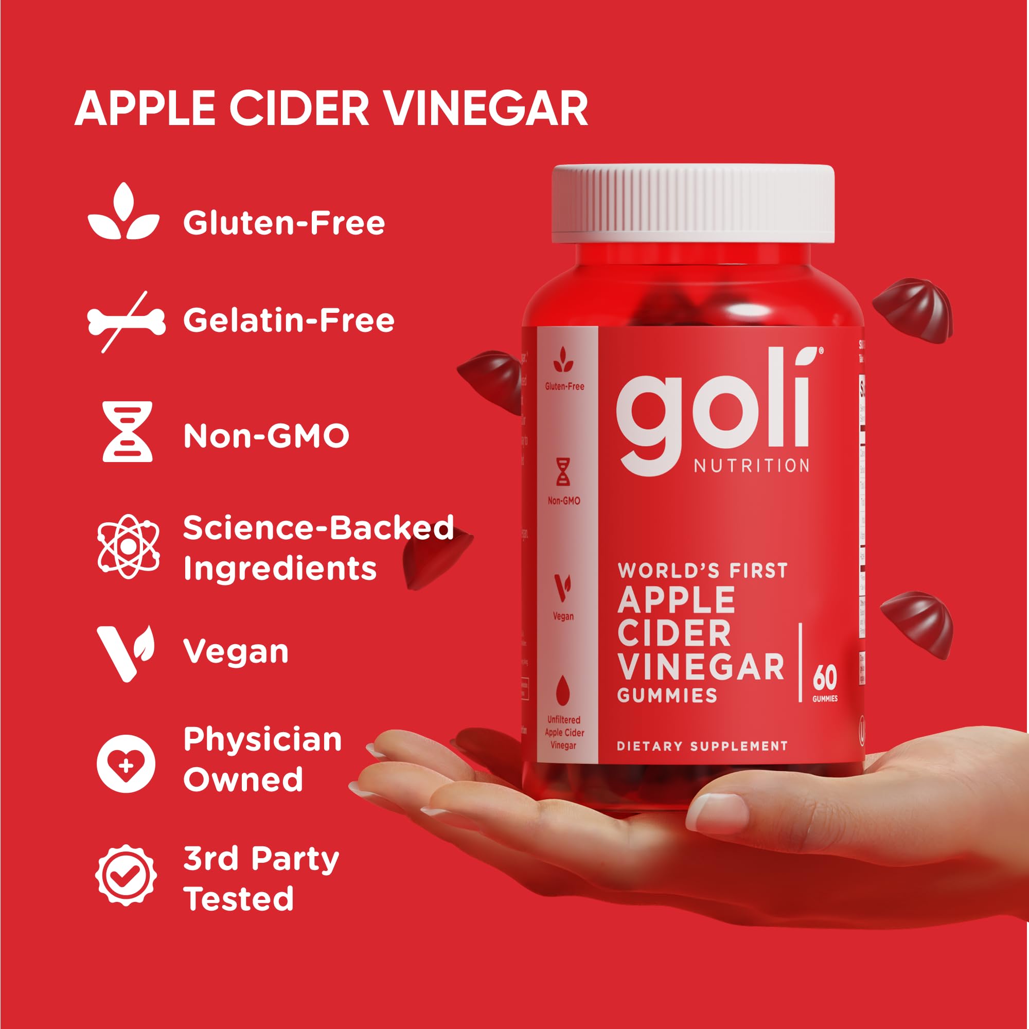 Goli label Non-GMO and Gluten-Free emphasize dietary compatibility