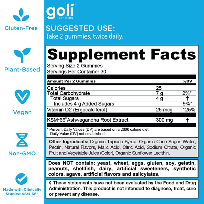 Made in the USA Goli gummy bottle on white background