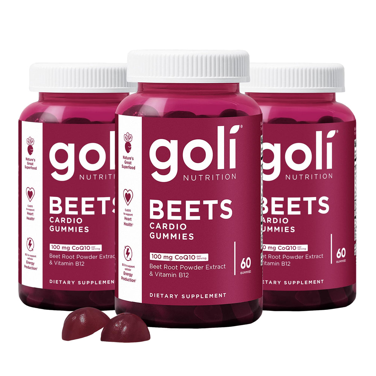 Goli Beets Cardio Gummies bottle front view