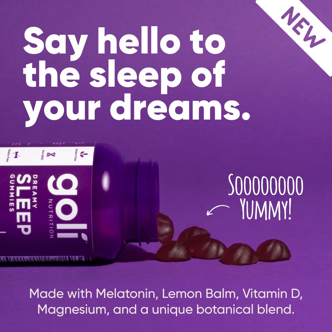 Goli Dreamy Sleep Gummies manufactured in USA in allergen-free, cGMP-certified facilities