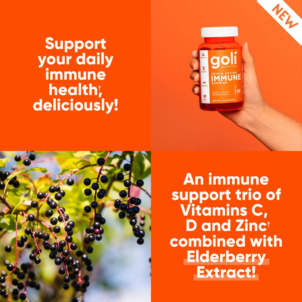 Goli Immune Vitamin Gummy chews with elderberry and vitamins C, D, and zinc