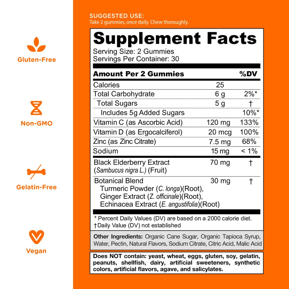 Bundle of five bottles of Goli Immune Vitamin Gummy (300 count total)
