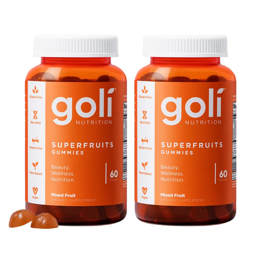 Front view of Goli Superfruits Beauty Gummies bottle