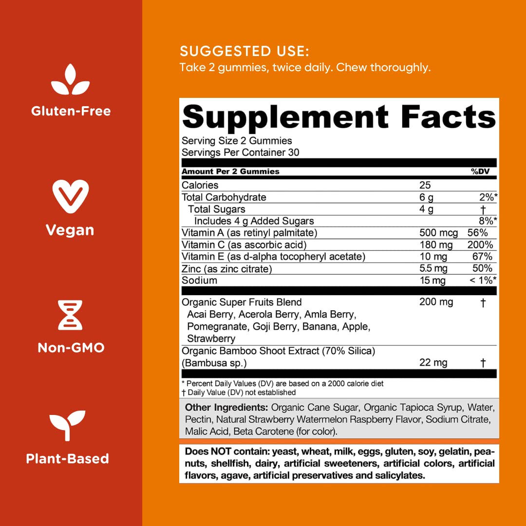 Goli Superfruits ingredients and nutrition panel