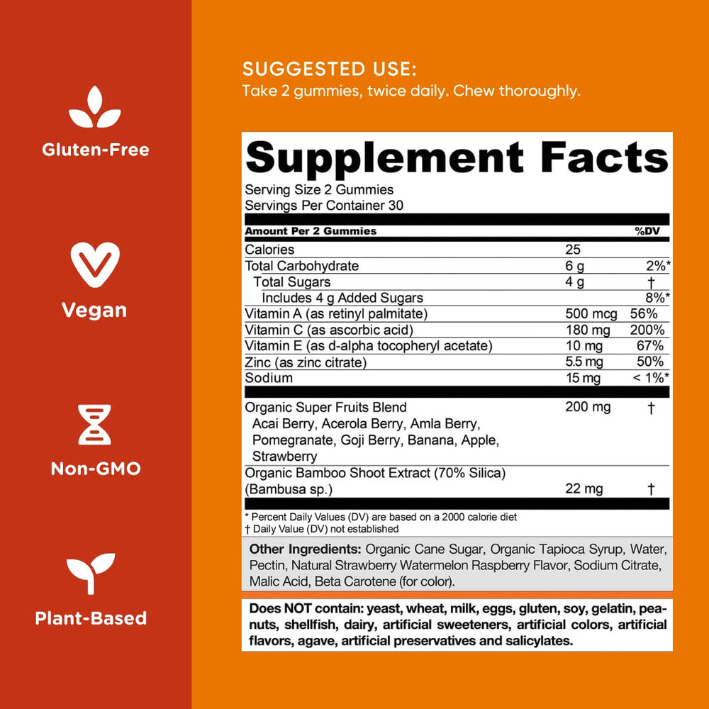 Goli SuperFruits Beauty Gummy bottle with label and nutrition facts