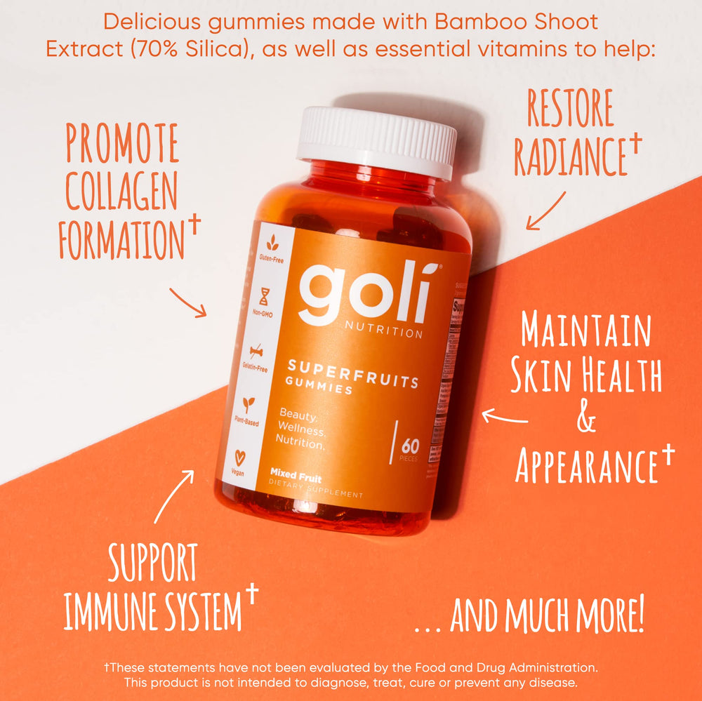 Close-up of Goli SuperFruits Beauty Gummy label