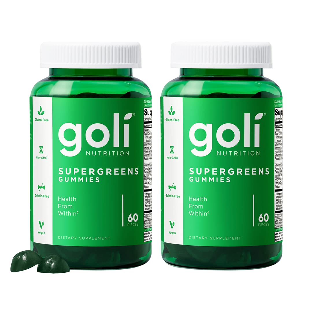 Goli SuperGreens Gummies bottle front view with label