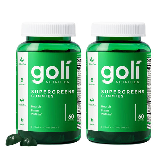 Goli SuperGreens Gummies bottle front view with label