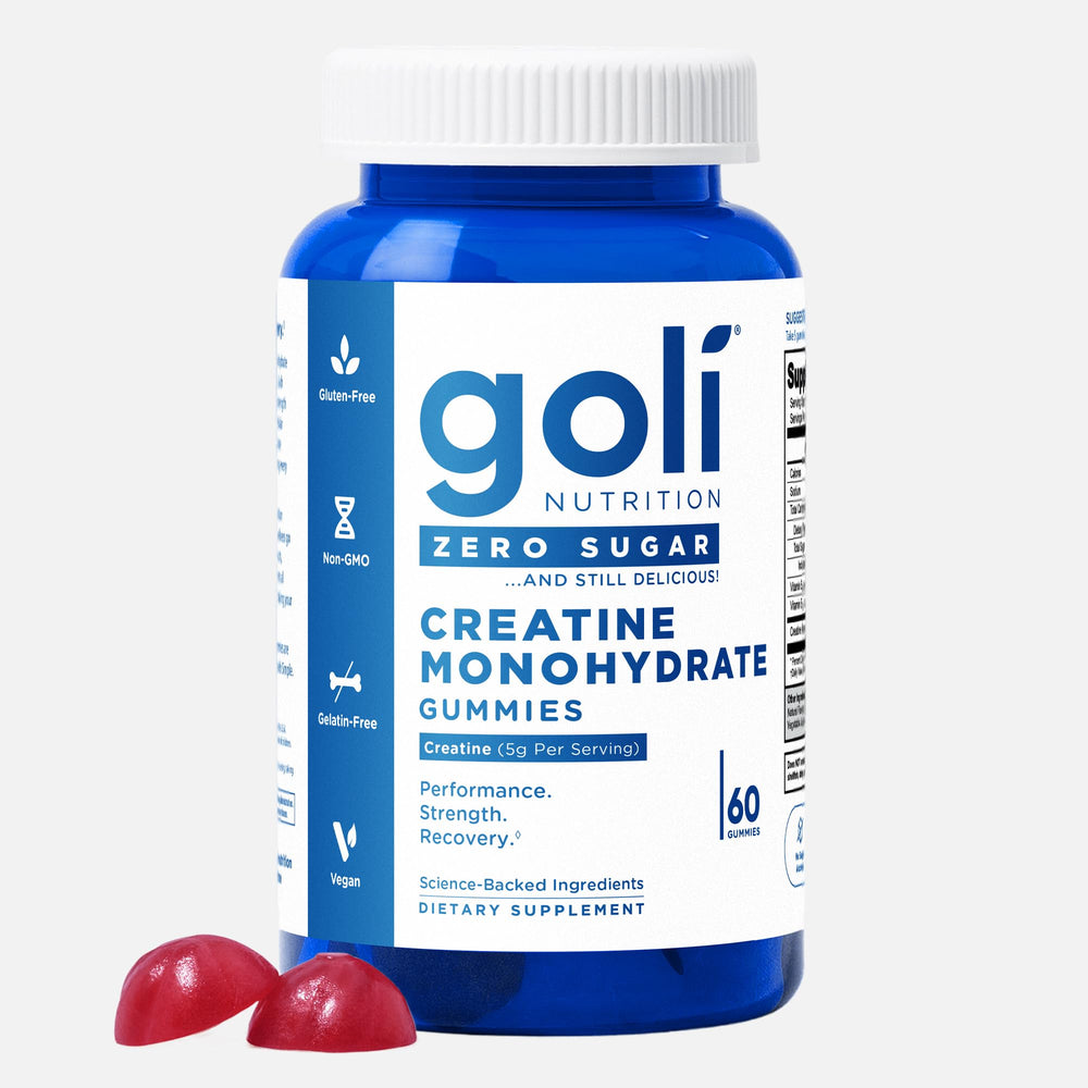Goli Zero Sugar Creatine Gummies bottle – Gluten Free, Vegan, Zero Sugar