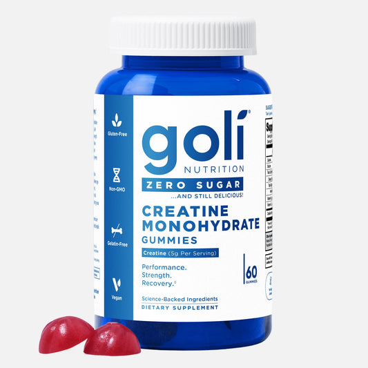 Goli Zero Sugar Creatine Gummies bottle – Gluten Free, Vegan, Zero Sugar