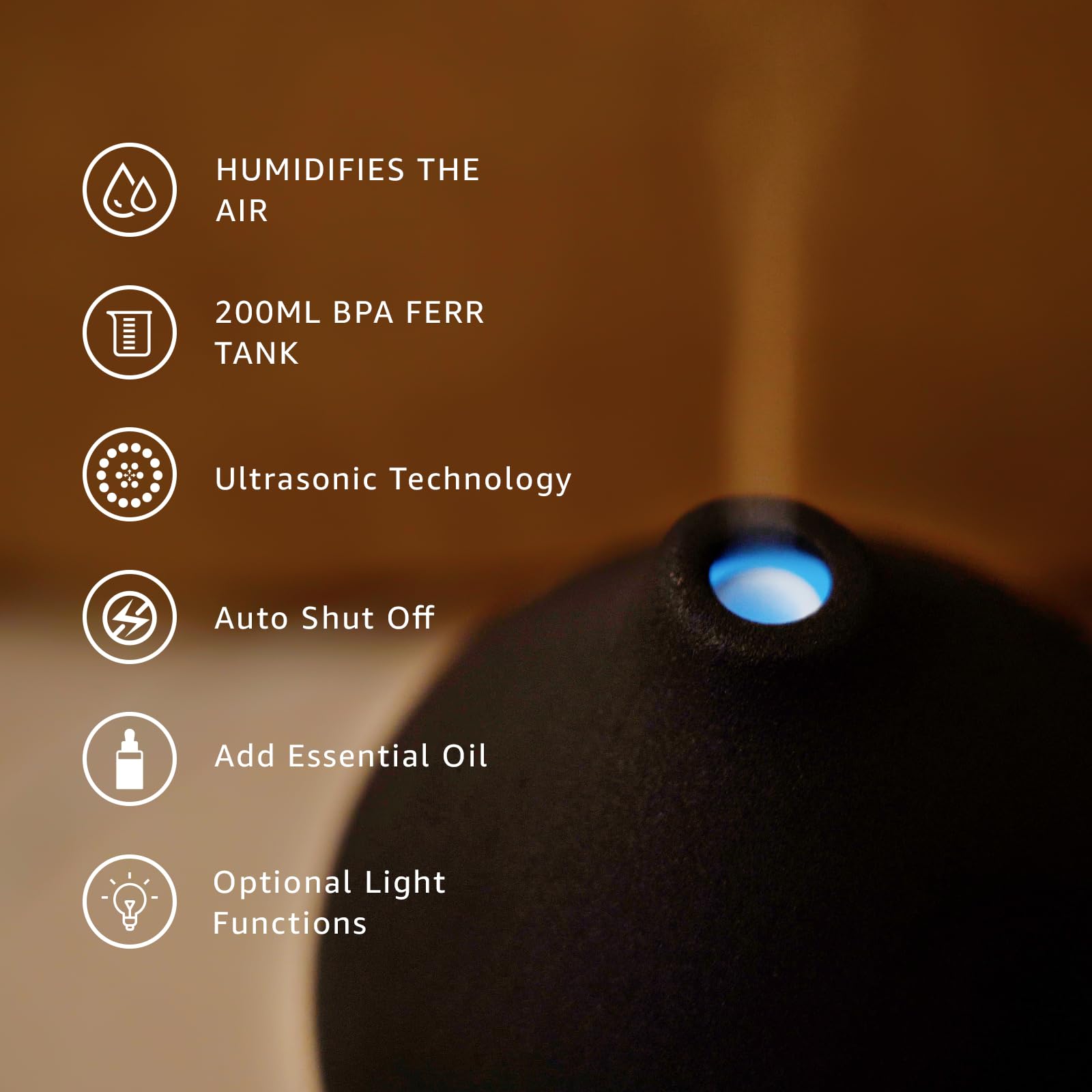 Gooamp 200ML diffuser functioning as humidifier for room
