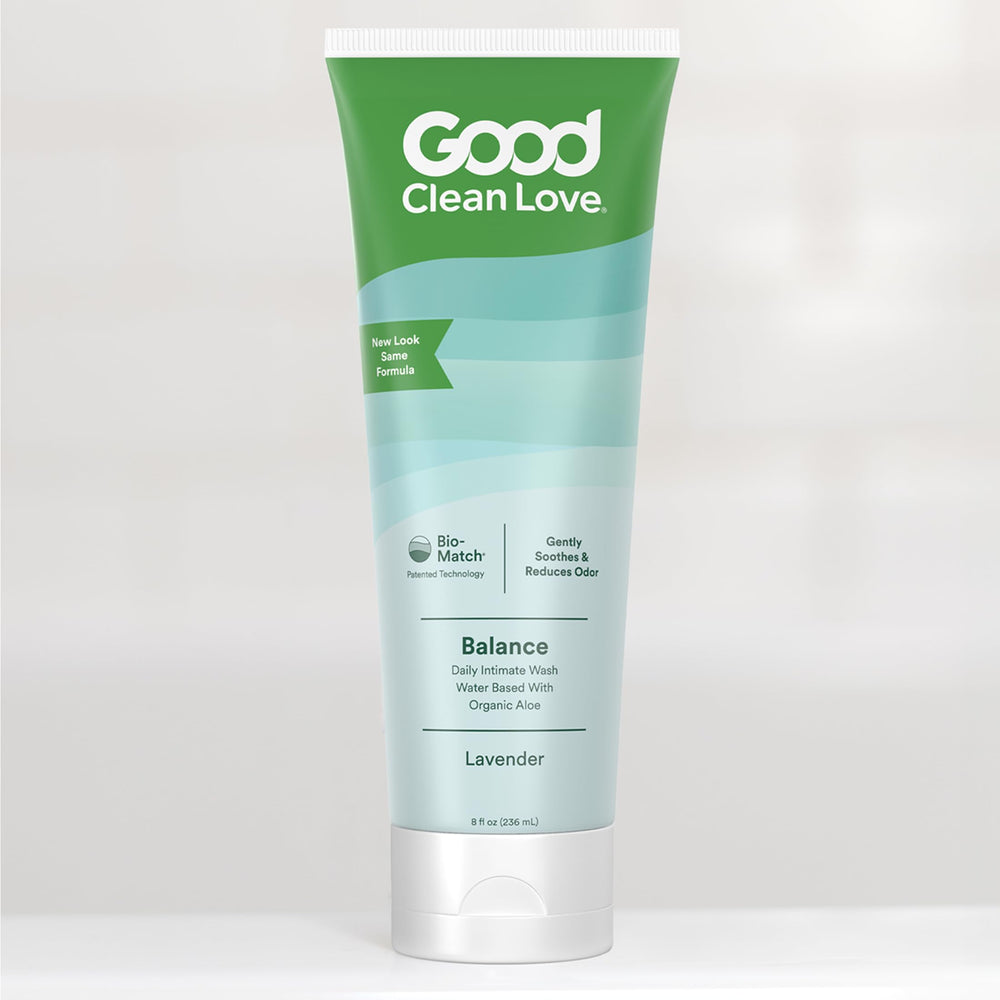 Good Clean Love Balance wash packaging varies image communicates consistent quality care