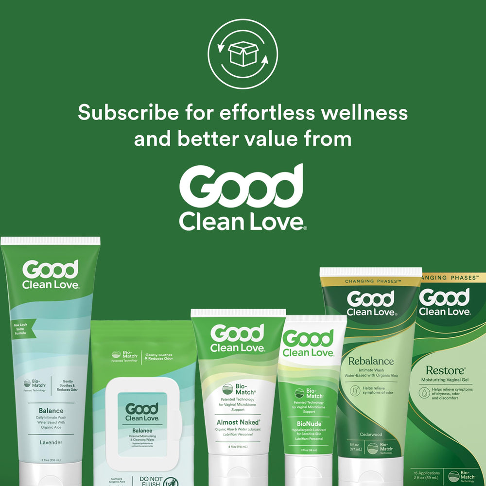 Good Clean Love Rehydrate concept emphasizes gynecologist recommended science.