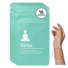 The Good Patch Relax Patches packaging and 16-count box