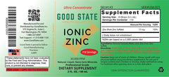 Travel-friendly zinc dropper bottle next to a glass