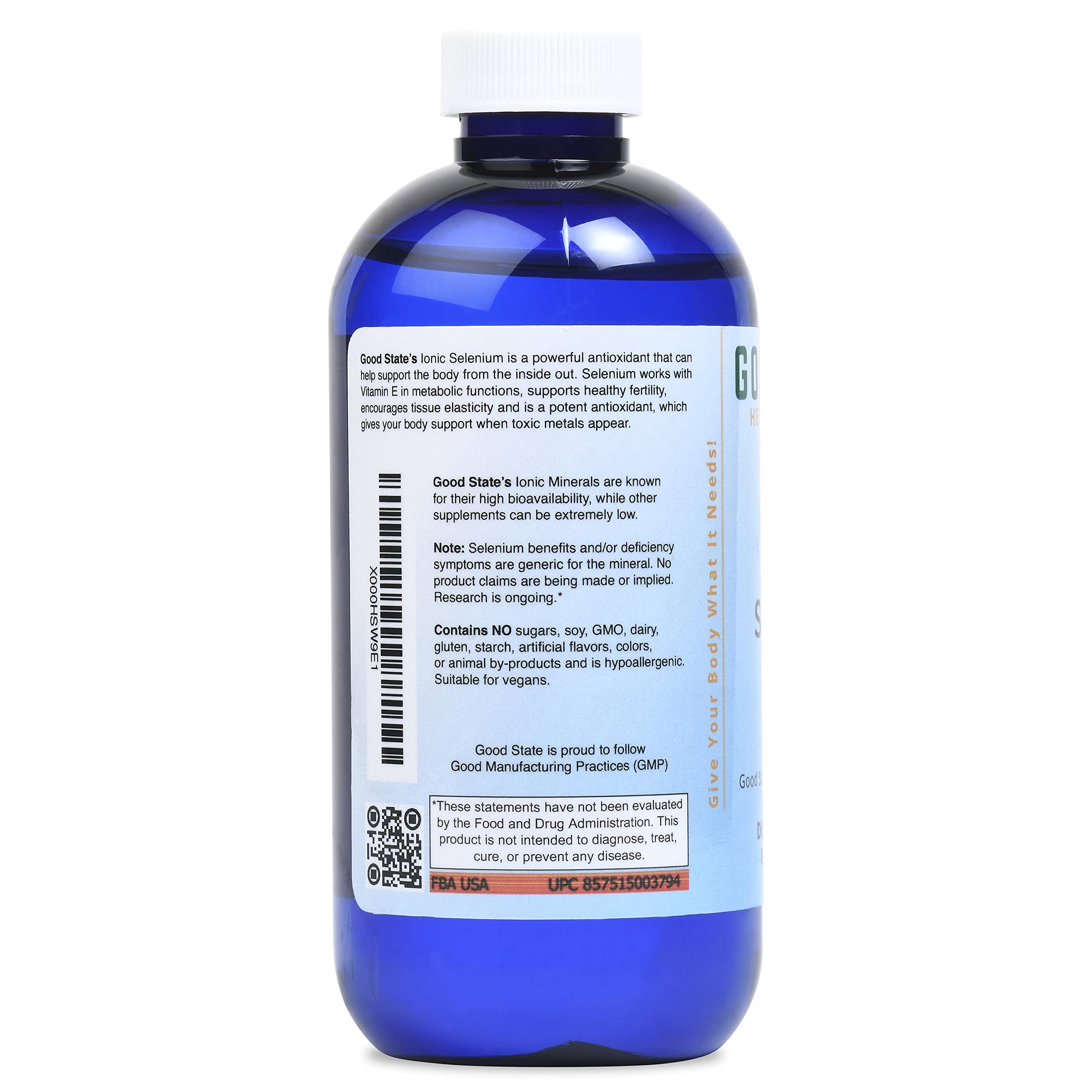Healthy lifestyle with Good State selenium supplement bottle