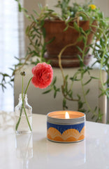 Product shot of GoodLight lavender candle in tin