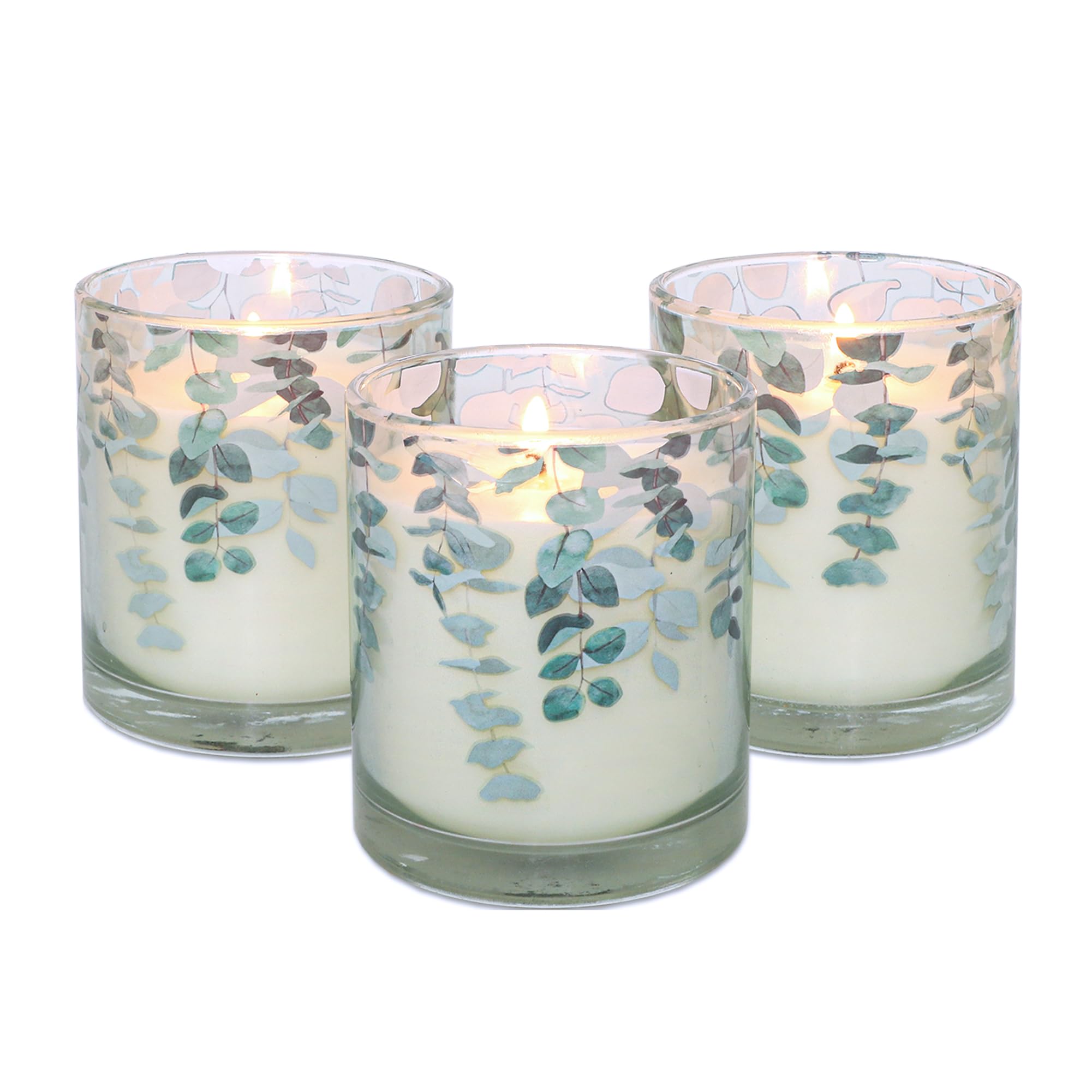 GORGE MOMENT eucalyptus-scented candle set enhances decor with a tranquil scent.
