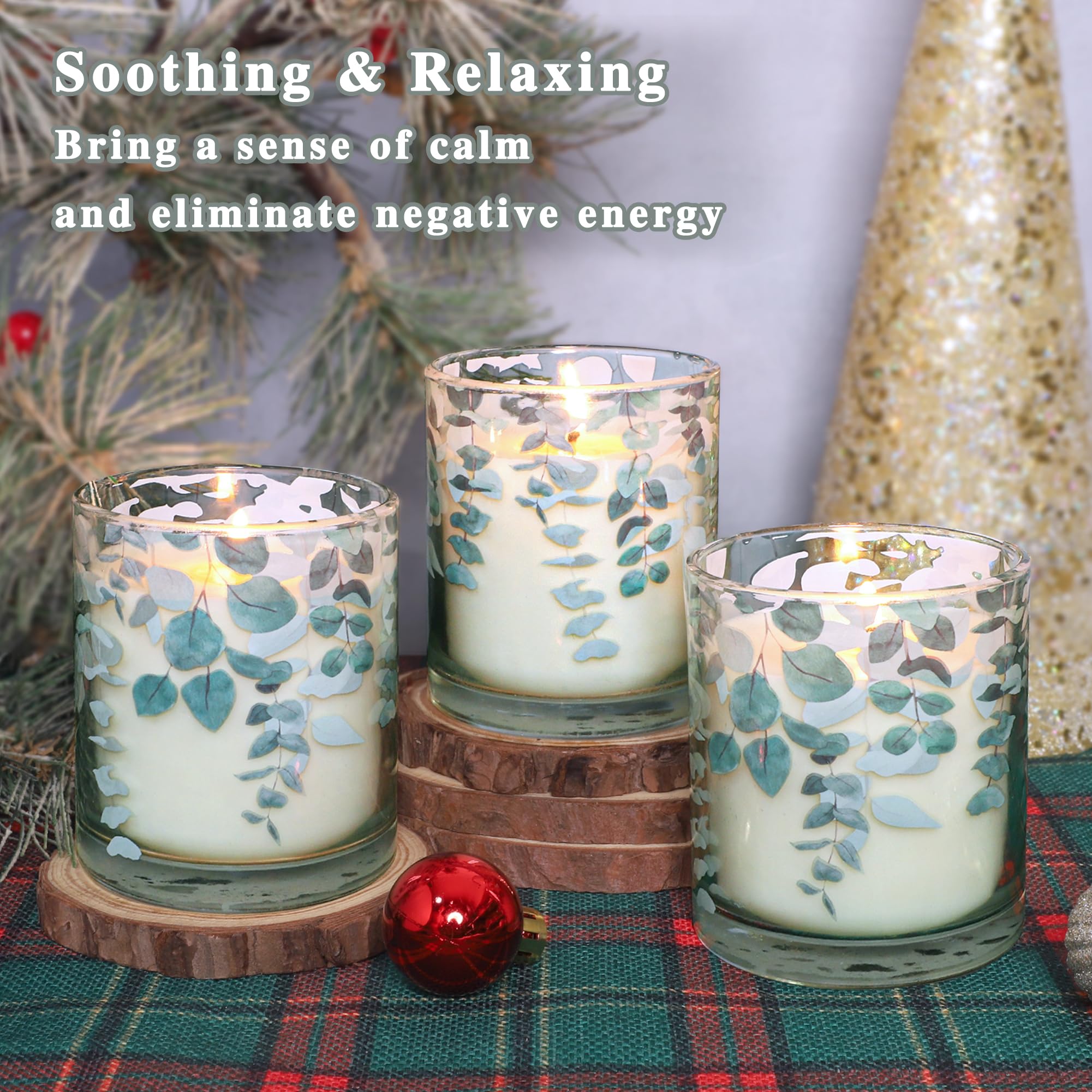 GORGE MOMENT table-top display candle in green complements bathroom, living room, and bedroom.
