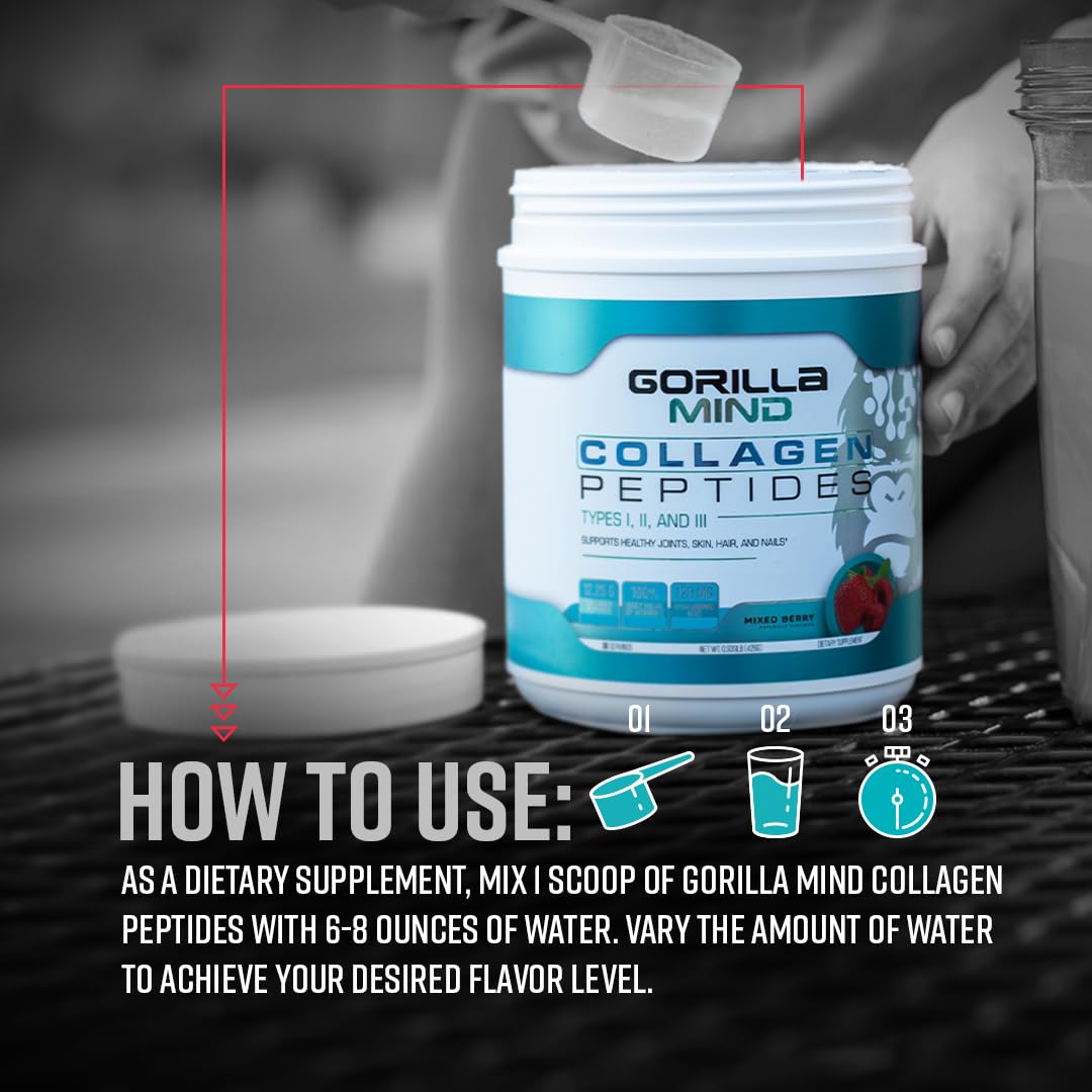 Gorilla Mind Collagen Peptides ingredients and supplement facts on label