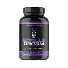 Gorilla Mind Dream Sleep bottle with capsules for restful nights and recovery.