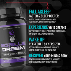 Gorilla Mind Dream Sleep on nightstand suggesting a calm bedtime routine.