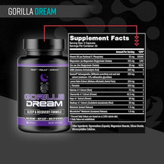 Close-up of Gorilla Mind Dream bottle label