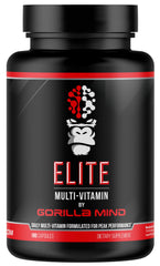 Gorilla Mind Elite Multi-Vitamin bottle with 180 capsules, front view