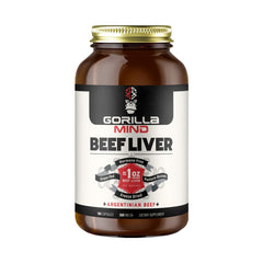 Gorilla Mind Grass-Fed Argentinian Beef Liver bottle and capsules