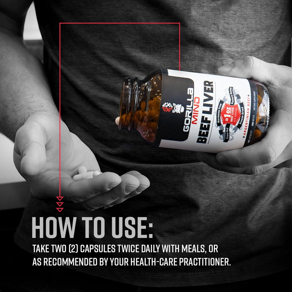Hormone-free beef liver capsules from grass-fed Argentinian cattle