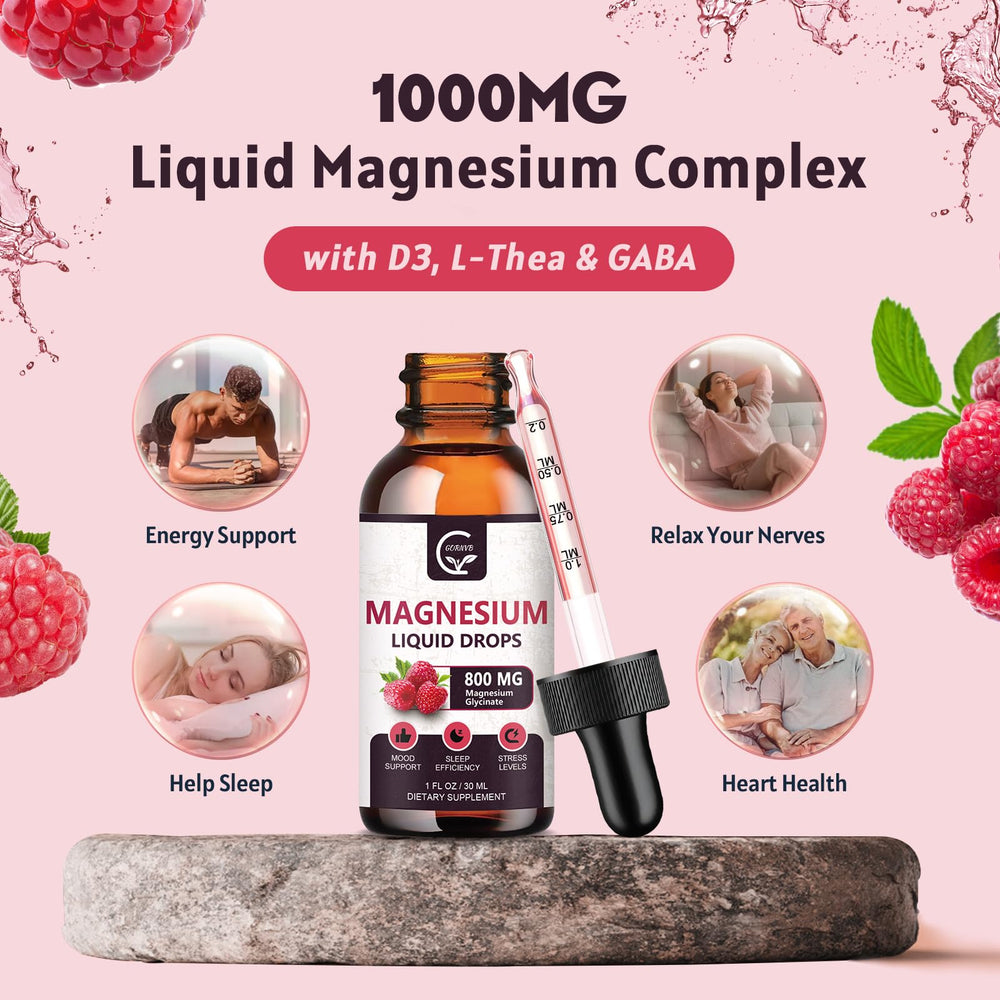 Graphic showing 1000mg magnesium per serving (800mg glycinate, 100mg citrate, 100mg taurate)