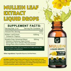 Dropper releasing mullein liquid for respiratory support