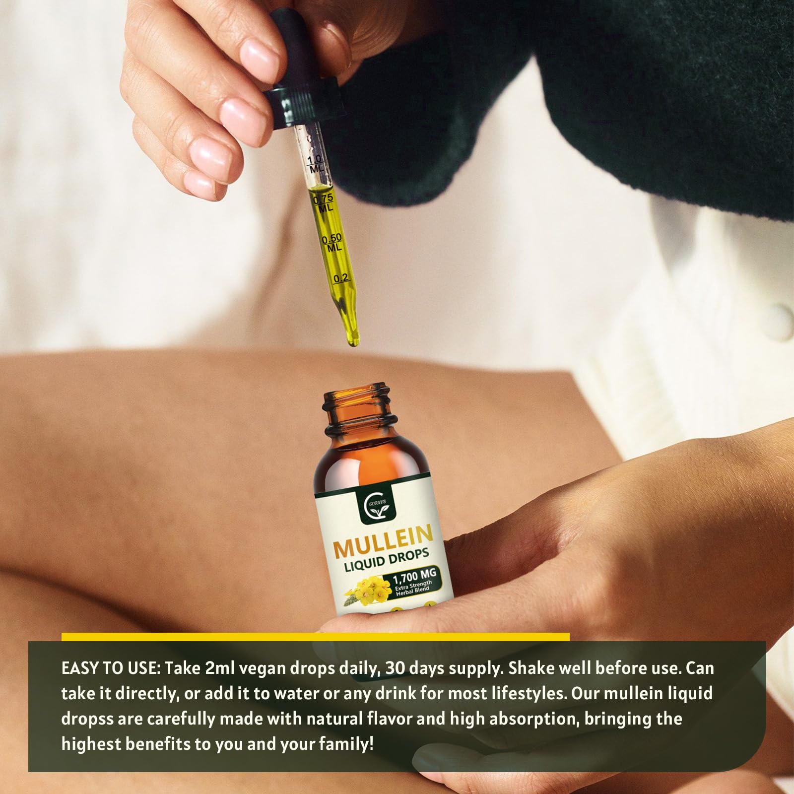 Shake well before use instruction on bottle