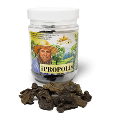 Close-up of raw bee propolis nuggets